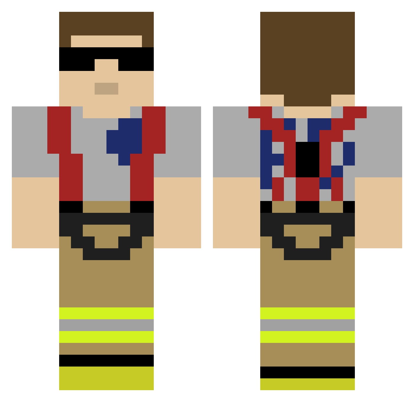 GhostSwayYt Minecraft skin, front and back view