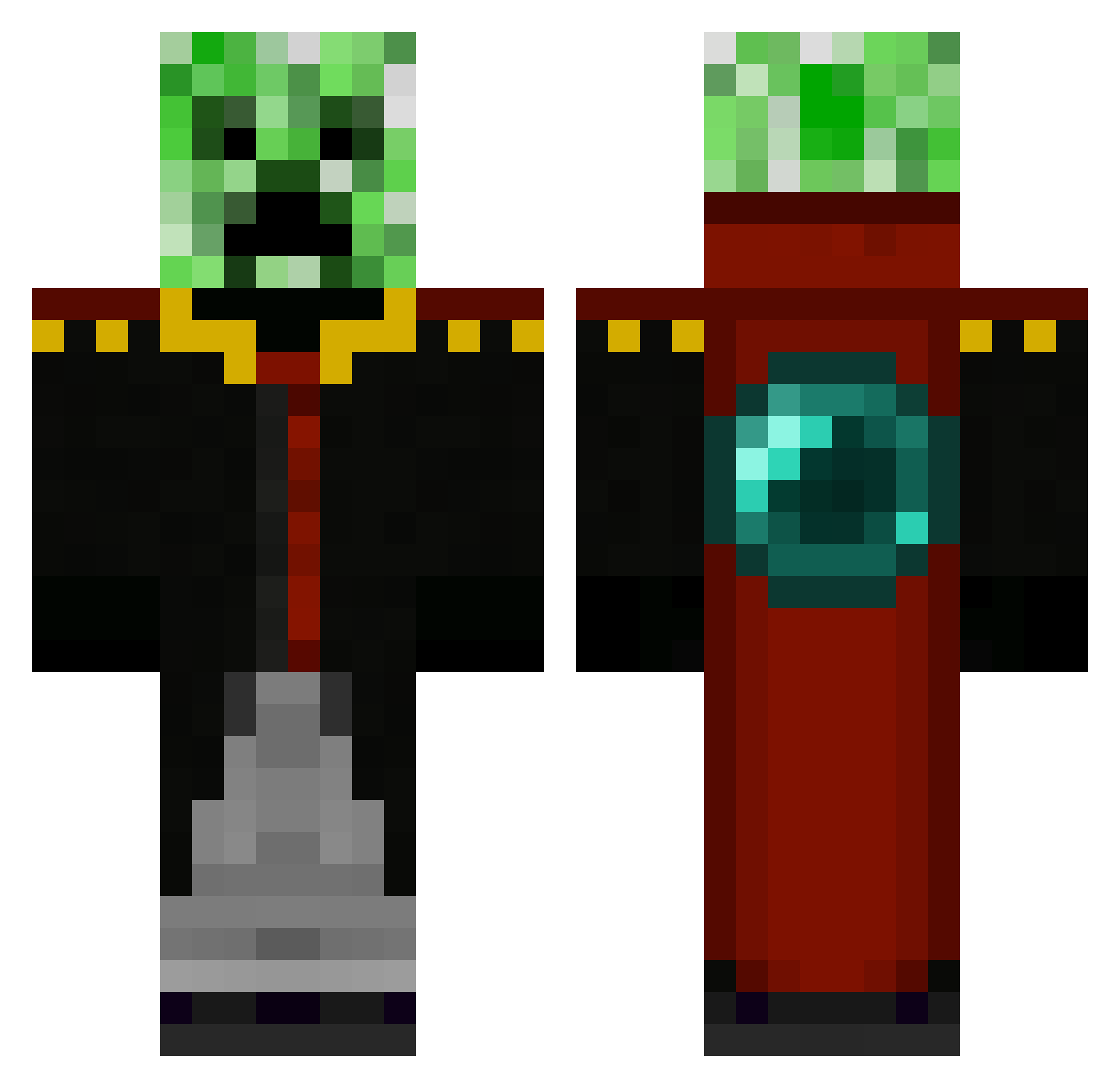 ElFrancoX Minecraft skin, front and back view