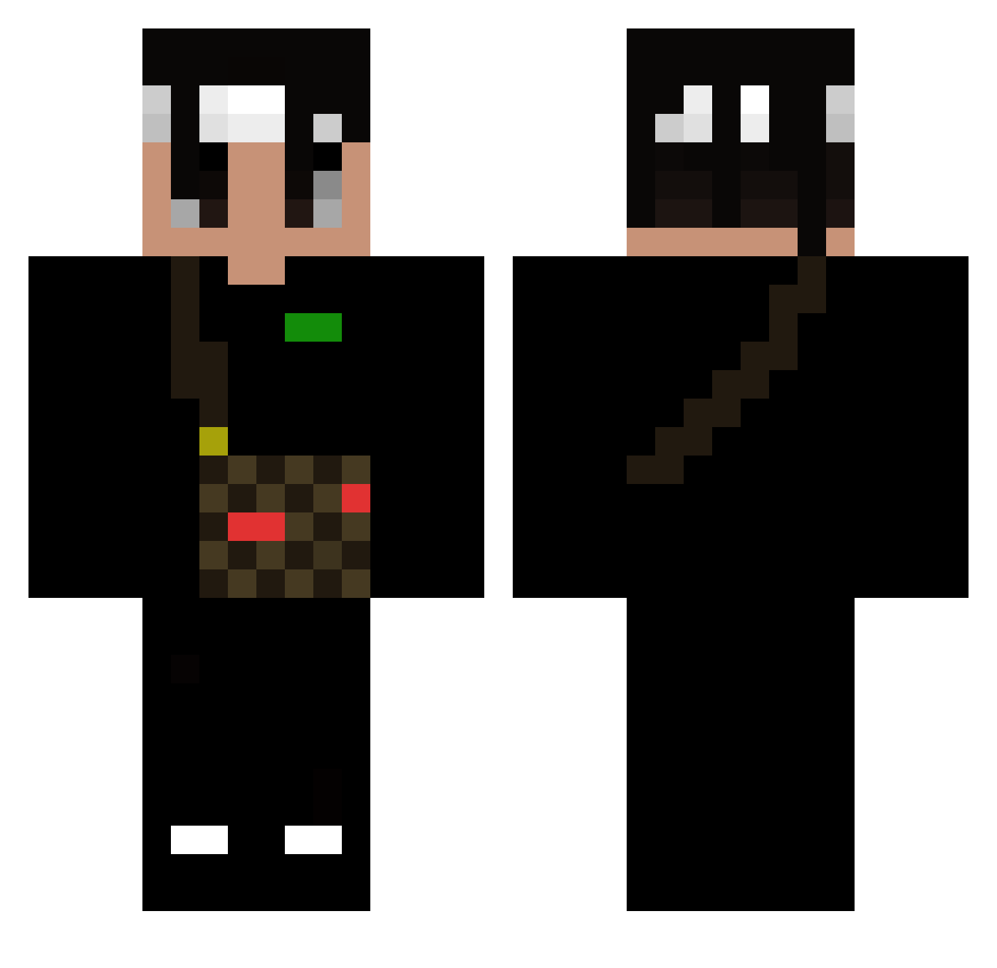 Warlley_CV Minecraft skin, front and back view