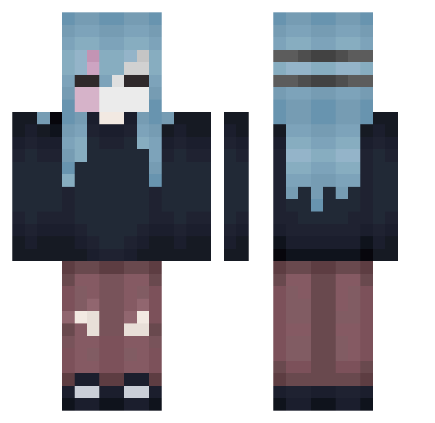 cybersvv Minecraft skin, front and back view