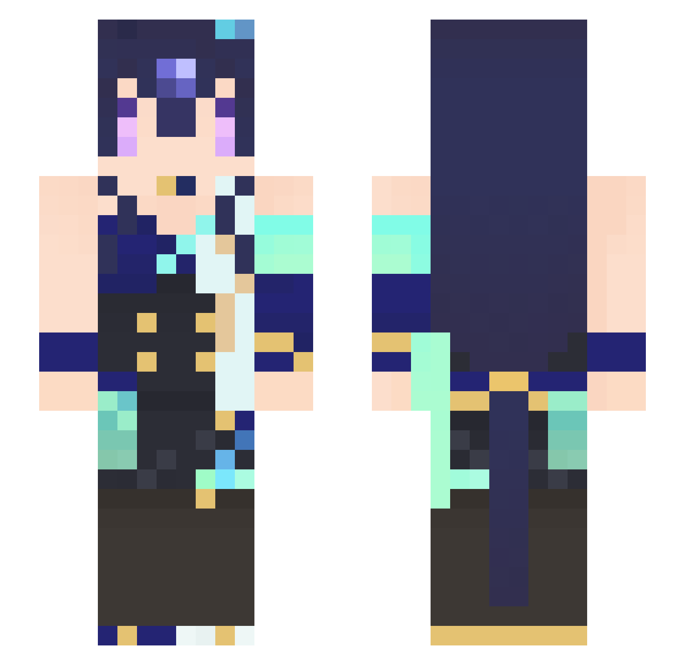 hitaha1245 Minecraft skin, front and back view