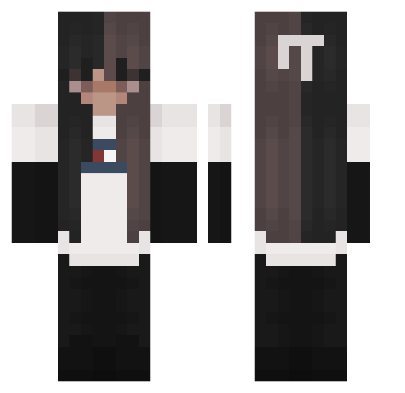 iamMoosey Minecraft skin, front and back view