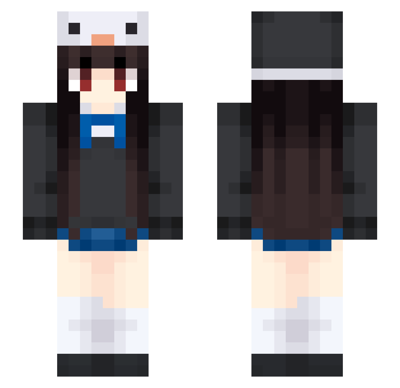 JumboVolume Minecraft skin, front and back view