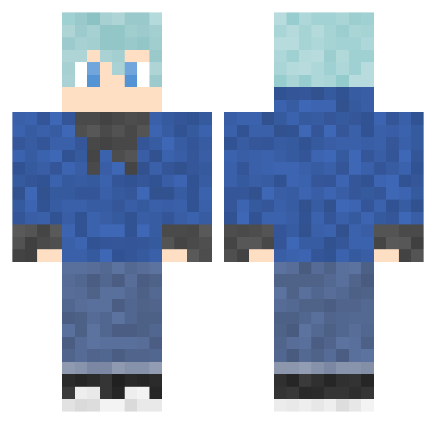 SixJean Minecraft skin, front and back view