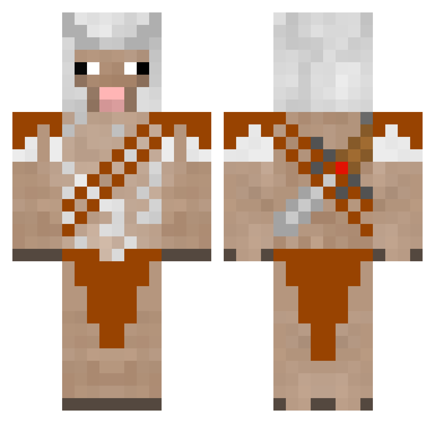 Kektaree Minecraft skin, front and back view