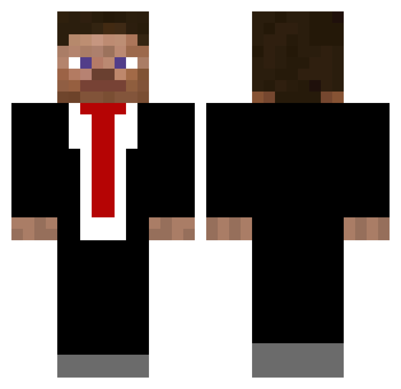 RoastedBread Minecraft skin, front and back view