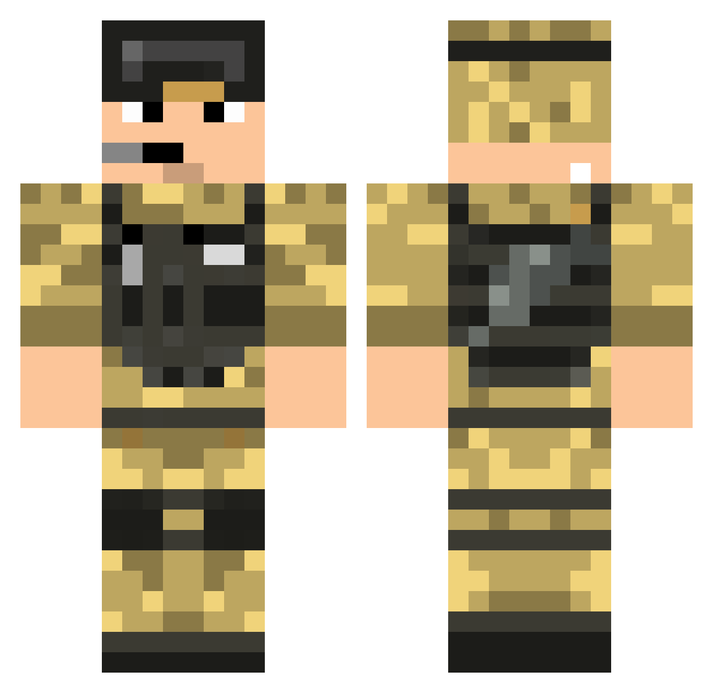 Groow Minecraft skin, front and back view