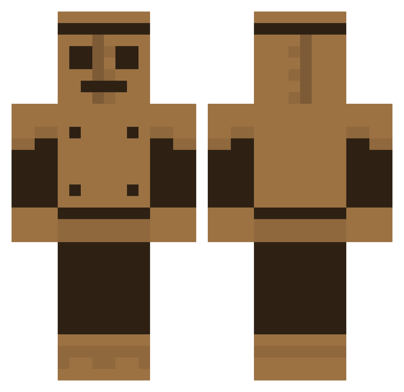 Ahhhlep Minecraft skin, front and back view