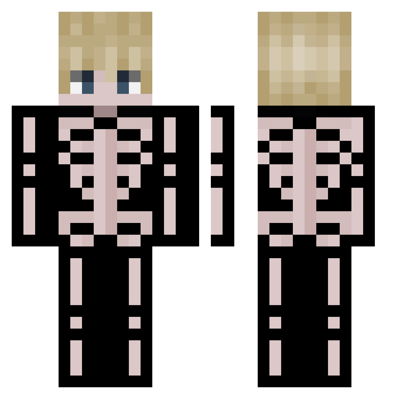 wigglyrate Minecraft skin, front and back view