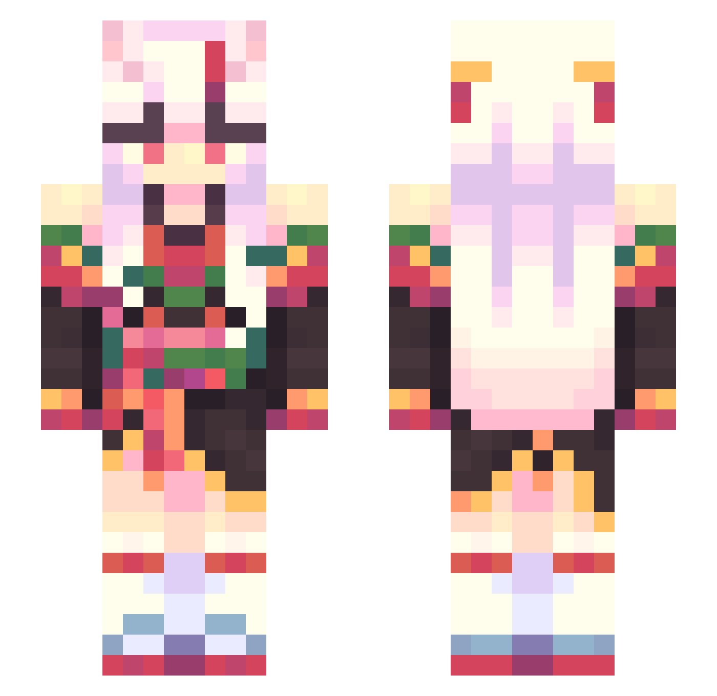 Fiamma0310 Minecraft skin, front and back view