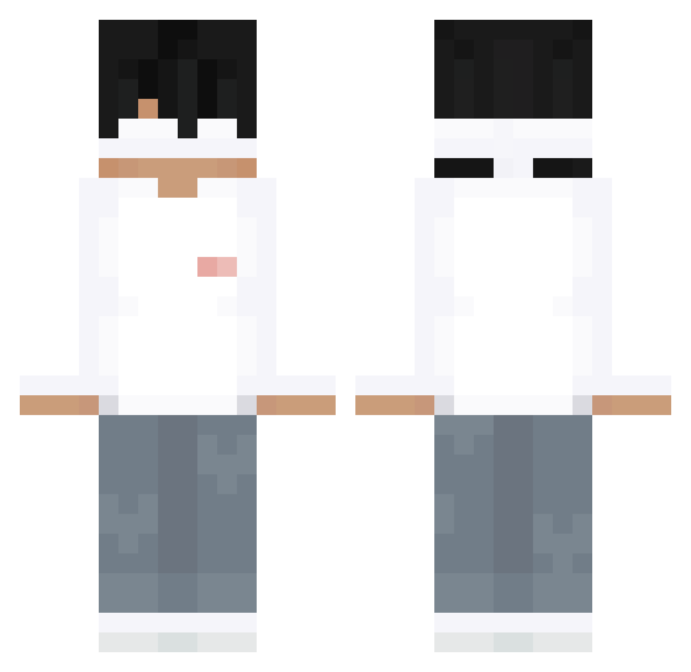 Synzoku Minecraft skin, front and back view