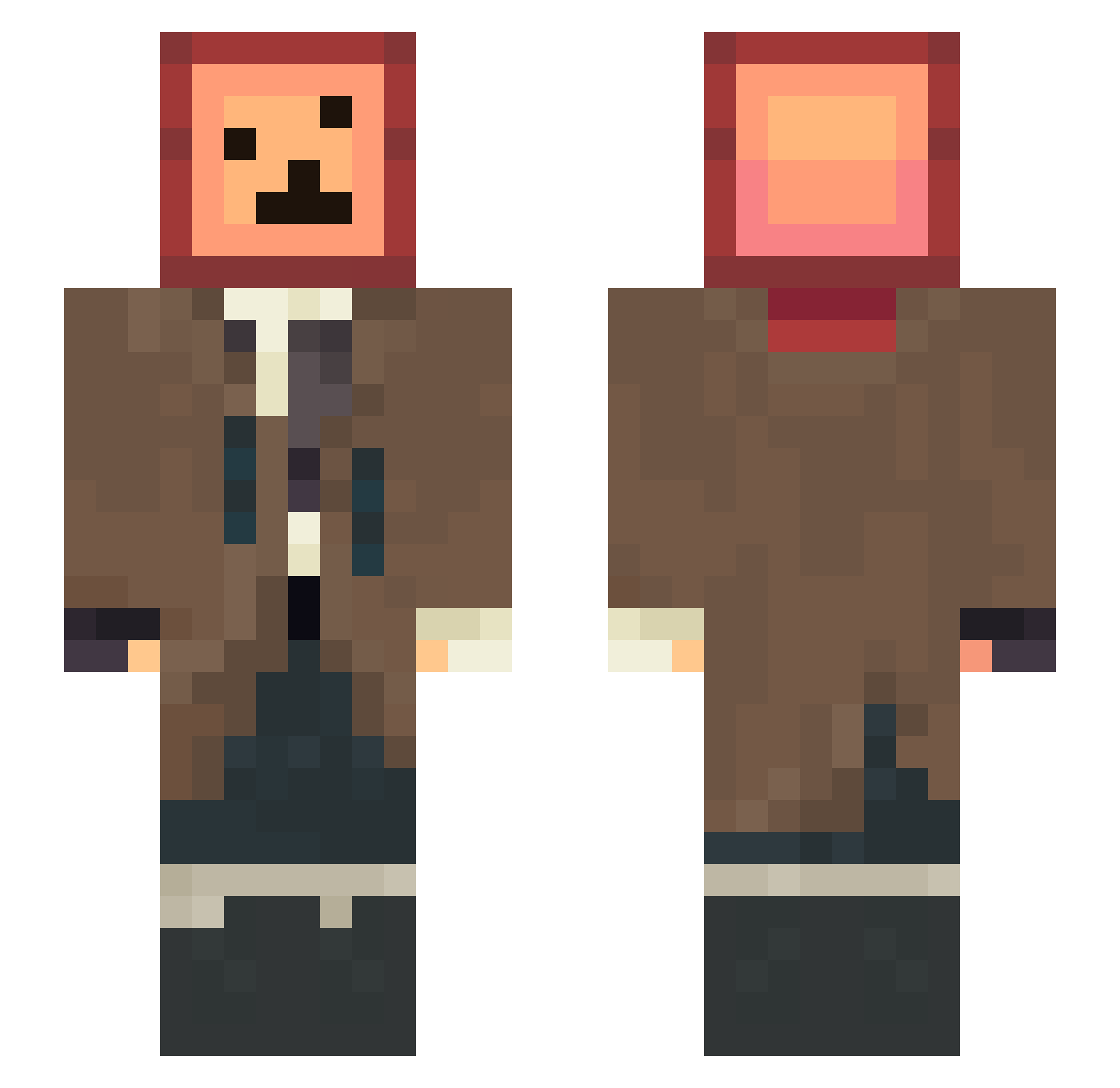 doughis Minecraft skin, front and back view