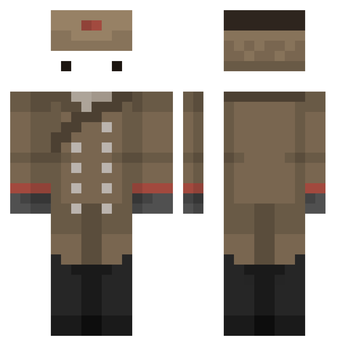 SpyzinXD Minecraft skin, front and back view