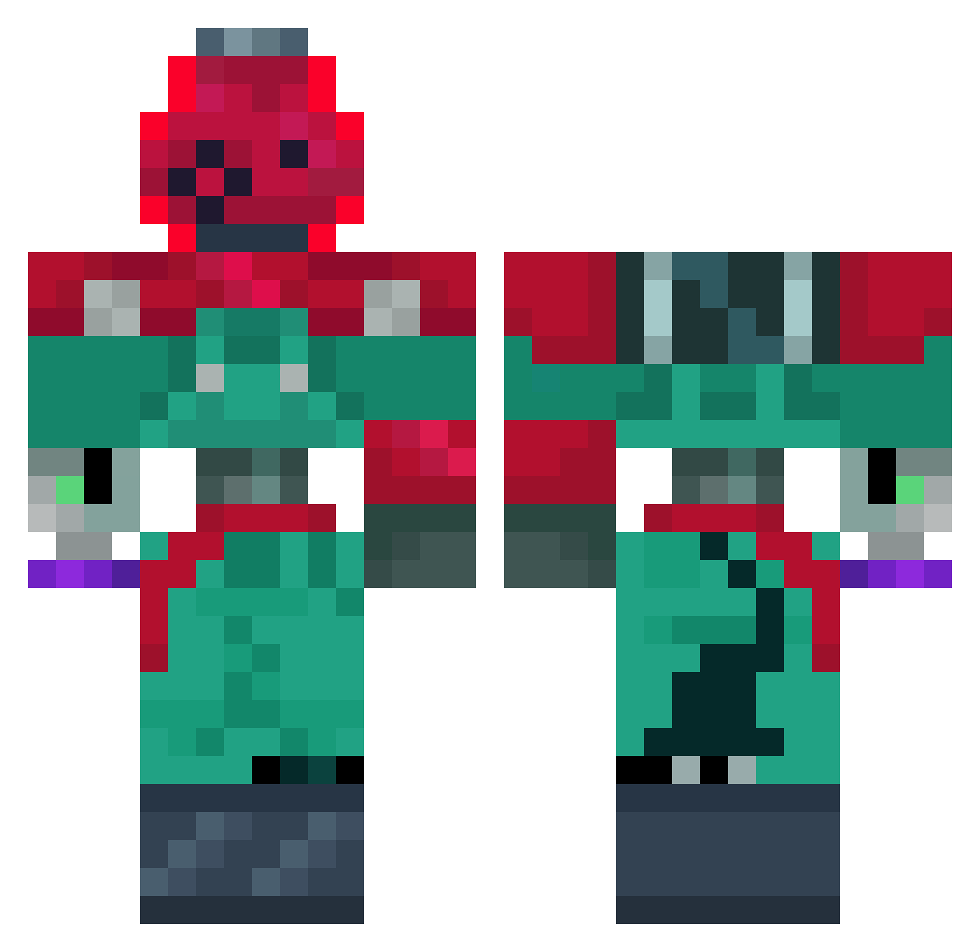 Dusklyn Minecraft skin, front and back view