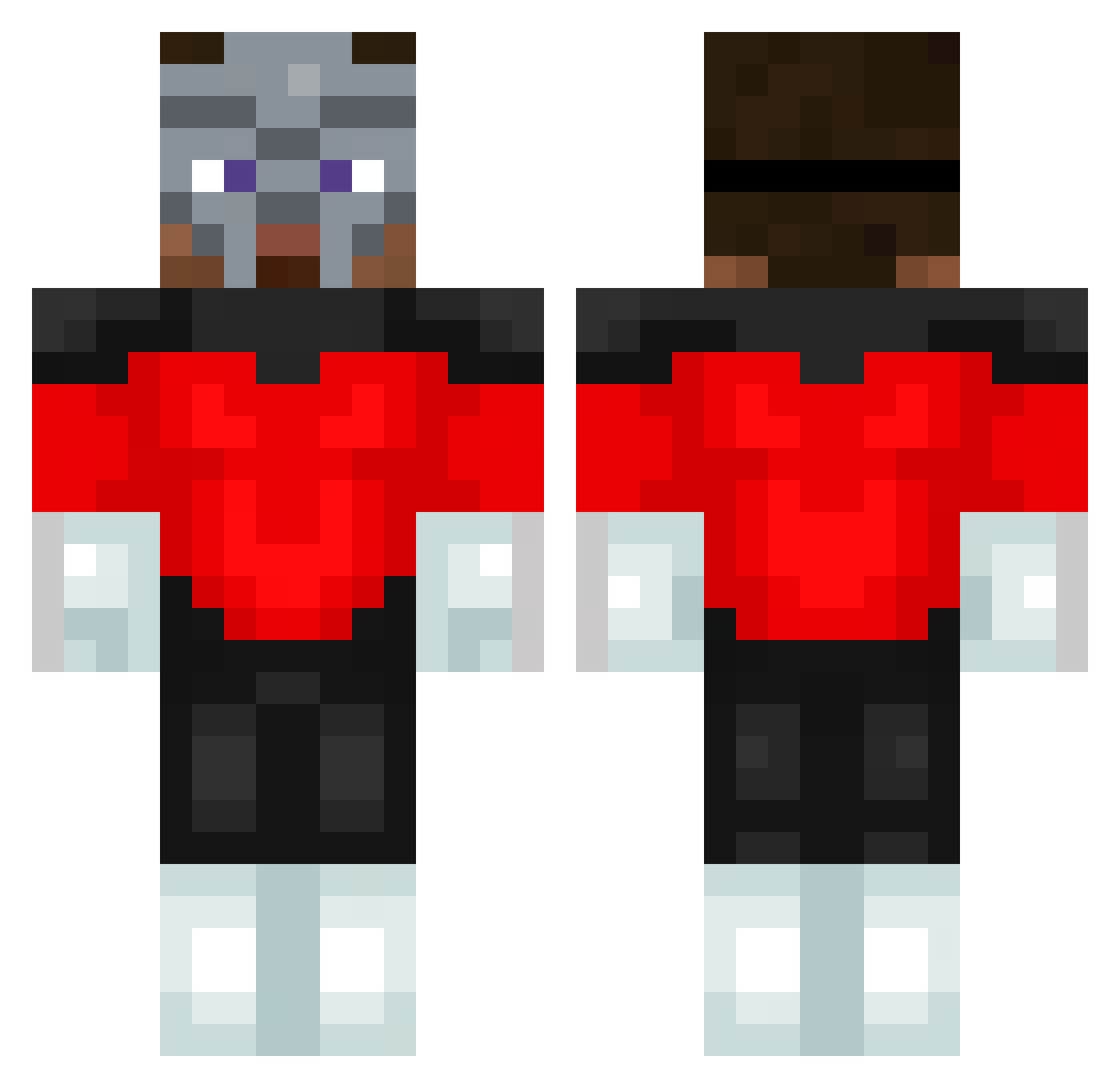 demissj Minecraft skin, front and back view