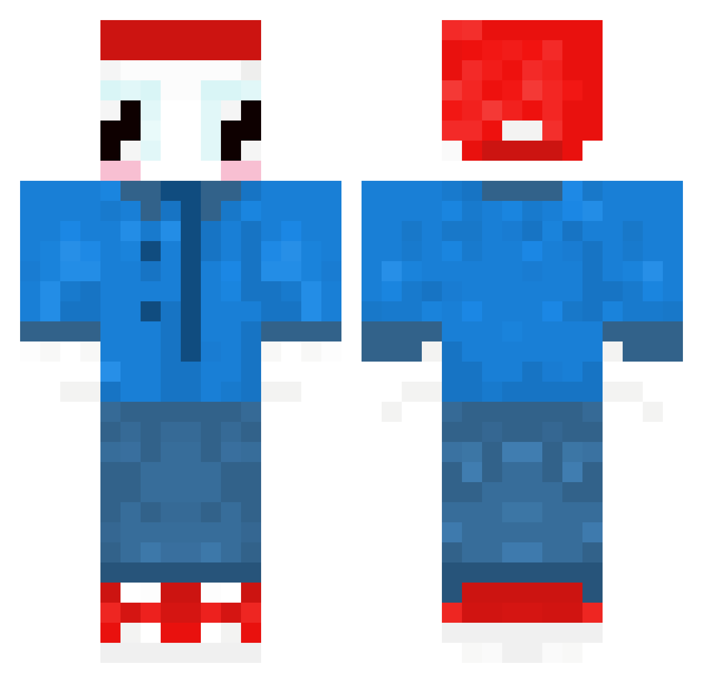 Maralbust Minecraft skin, front and back view