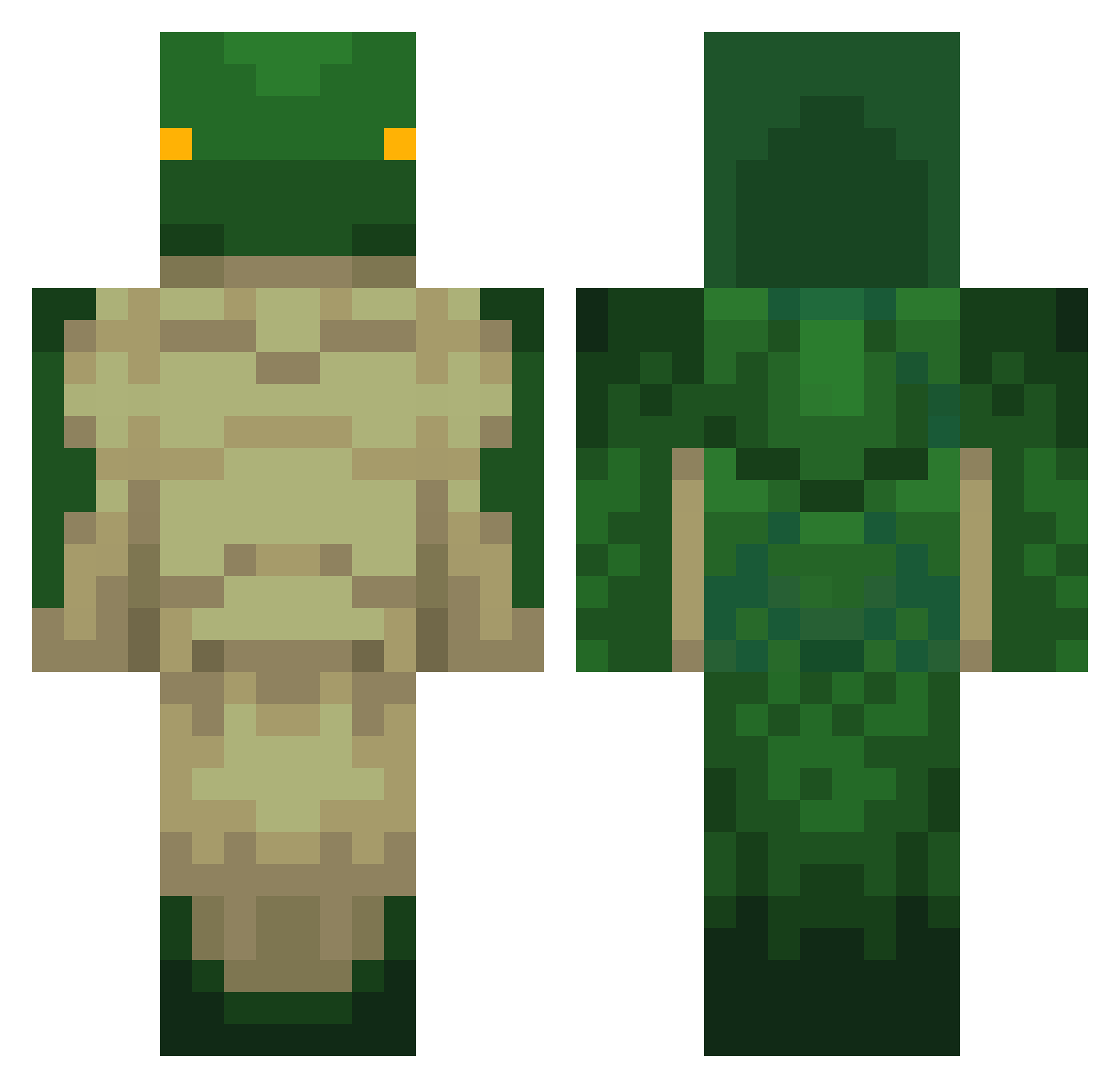 Haghighi Minecraft skin, front and back view