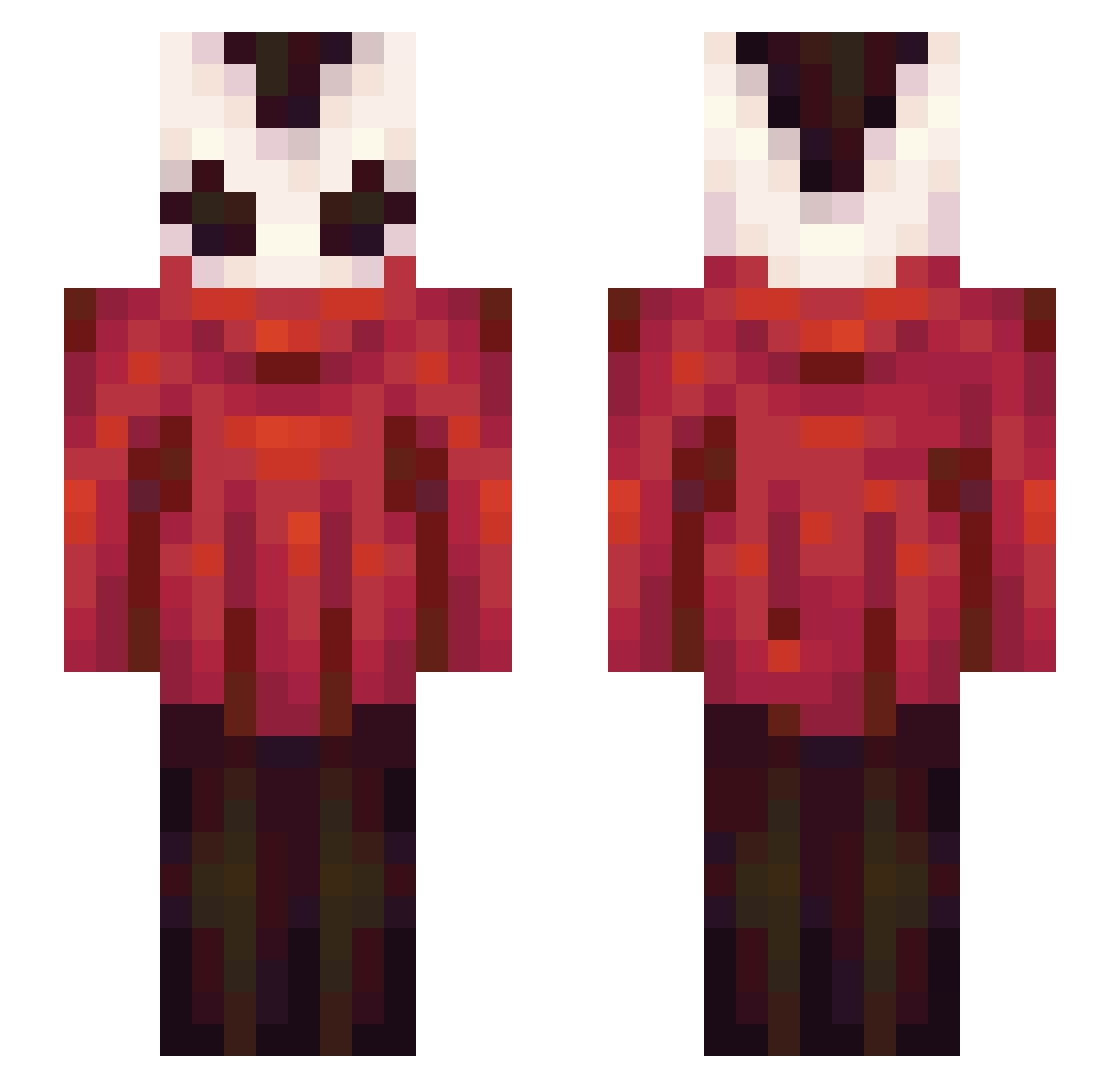 Rodigon Minecraft skin, front and back view