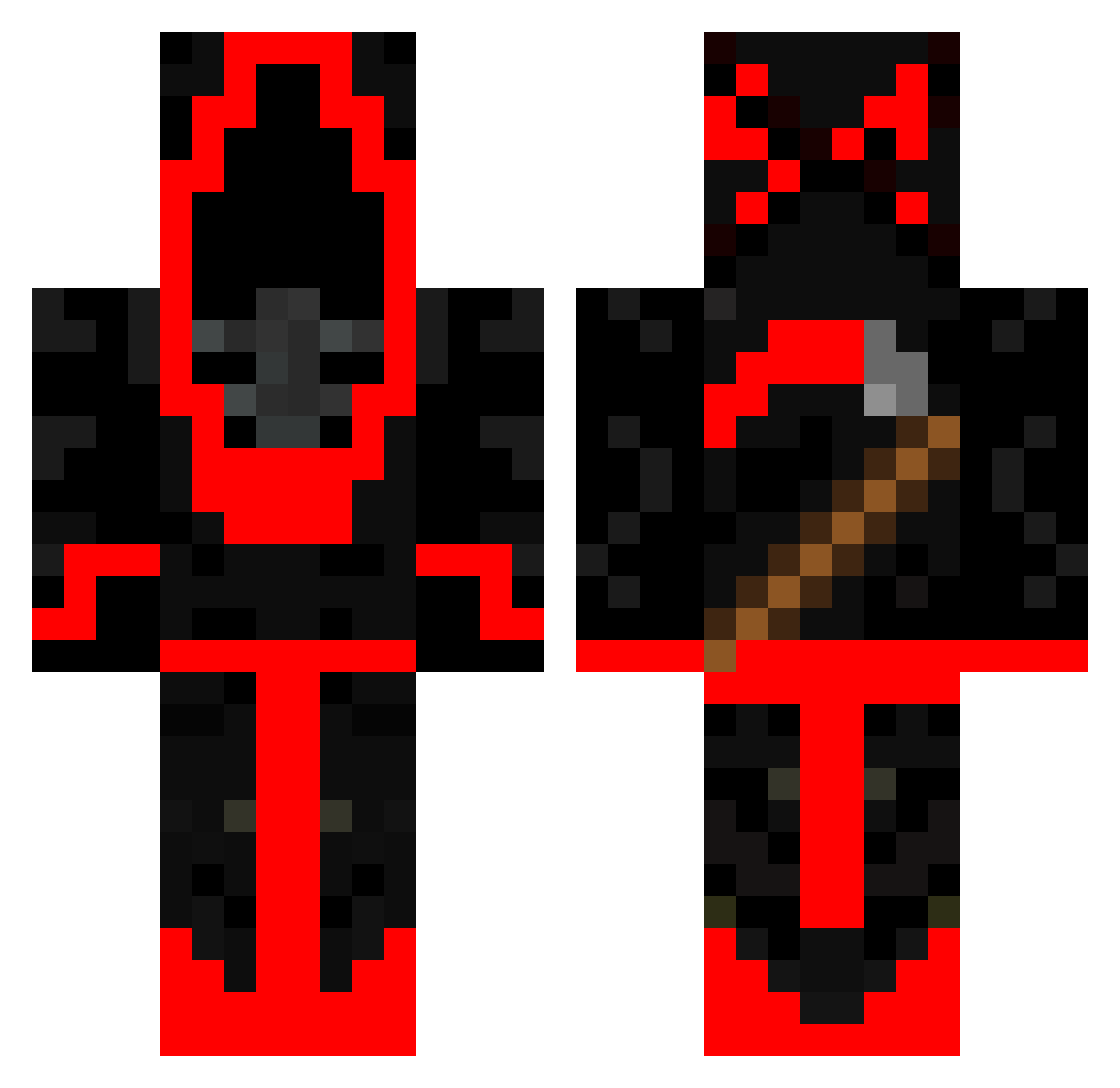 gilberts Minecraft skin, front and back view