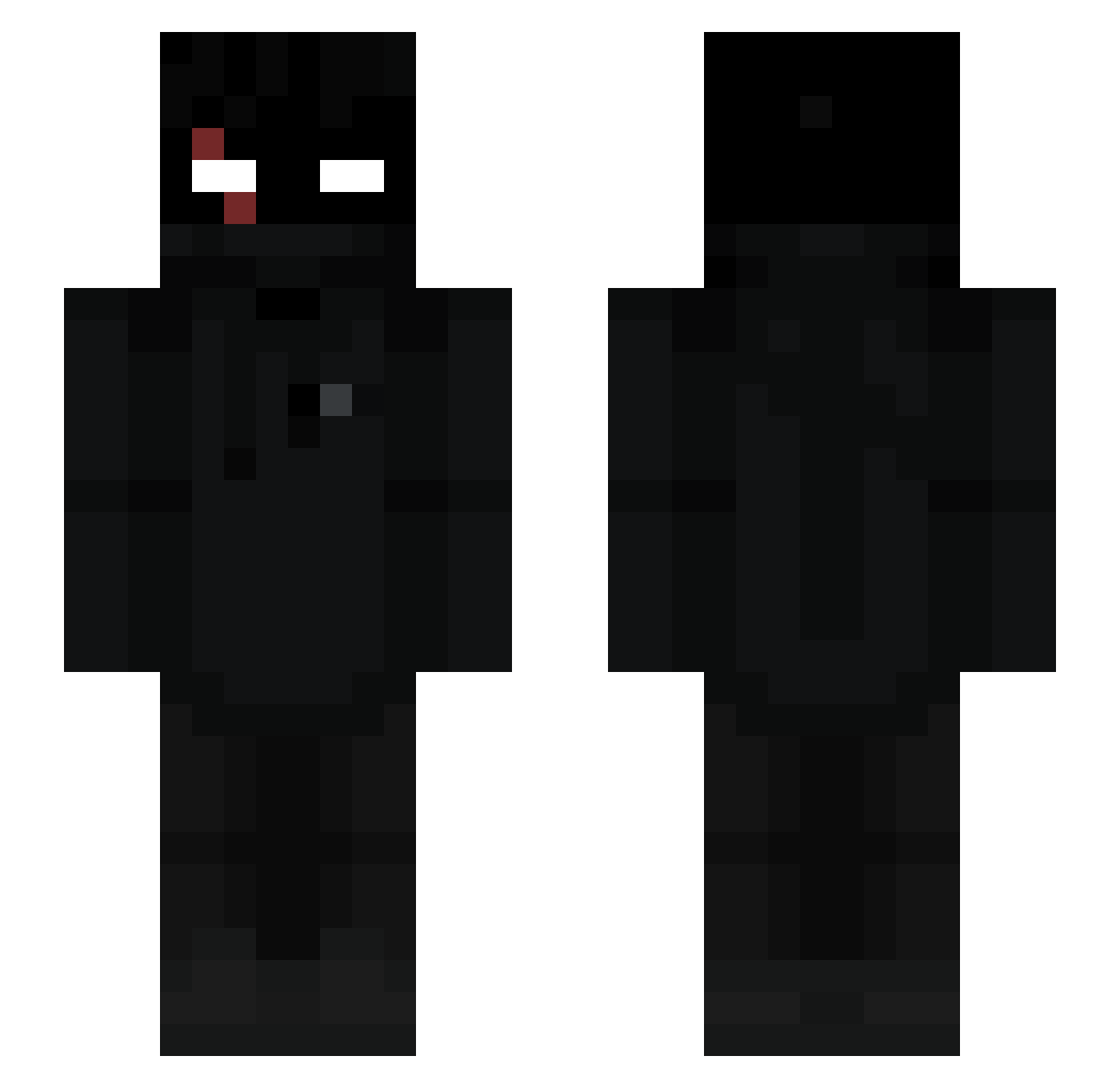Zincofax Minecraft skin, front and back view