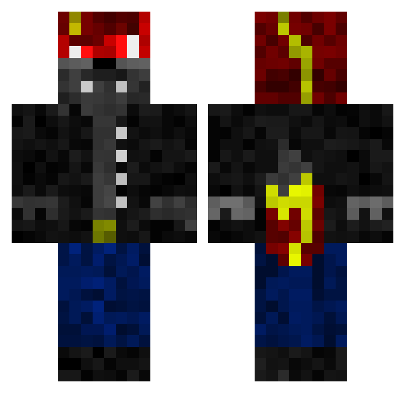 FlyingFox317 Minecraft skin, front and back view