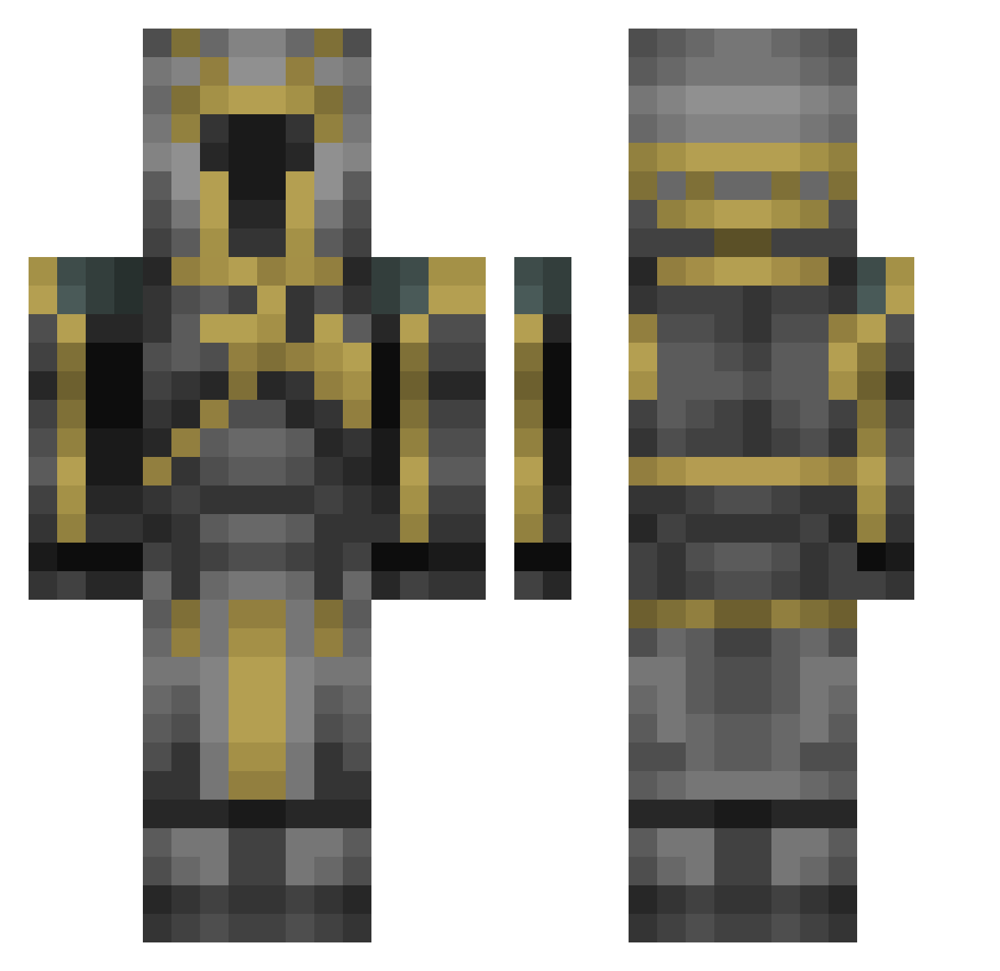 TheCheesePuff Minecraft skin, front and back view