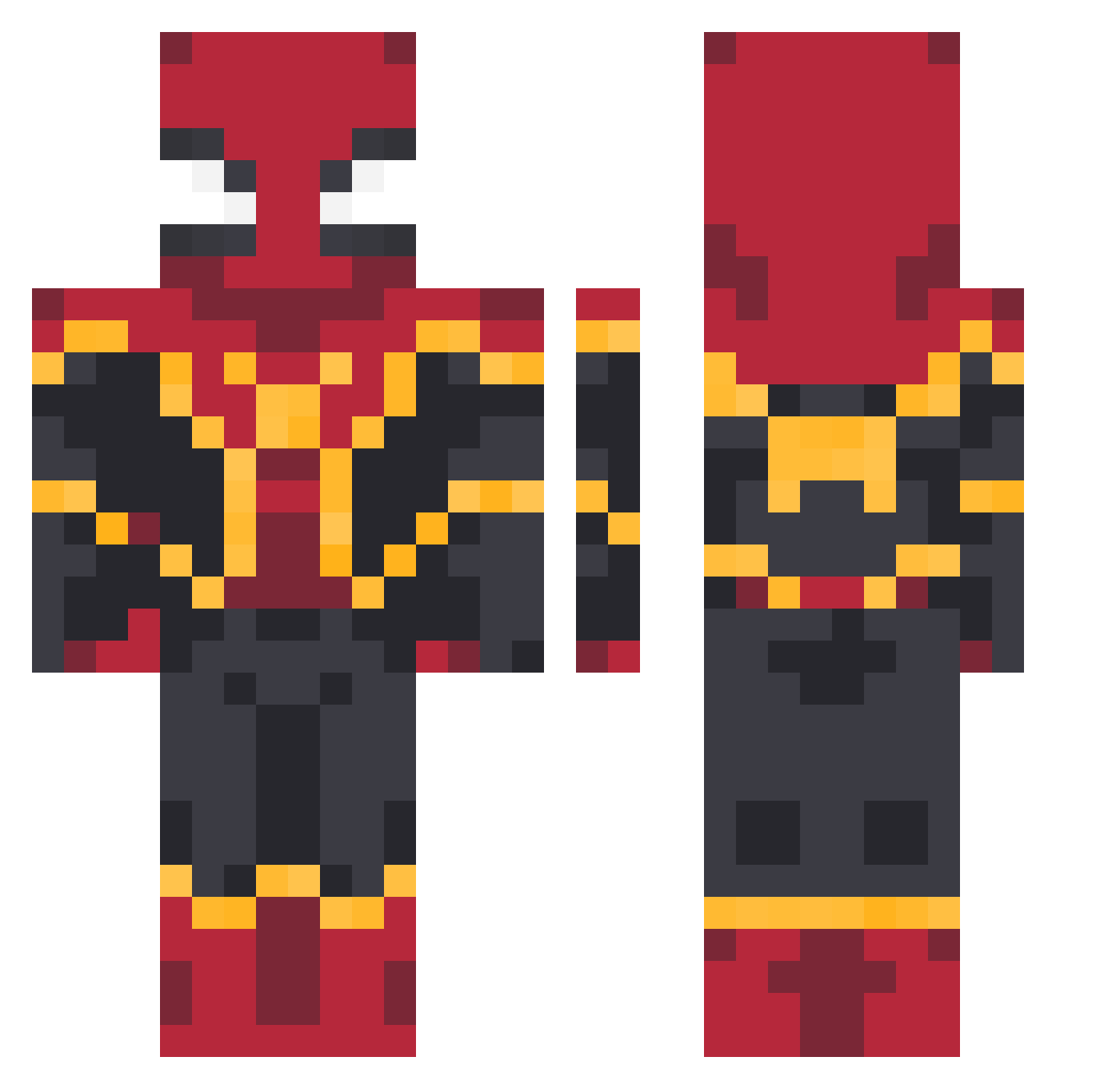 KurezKFC Minecraft skin, front and back view
