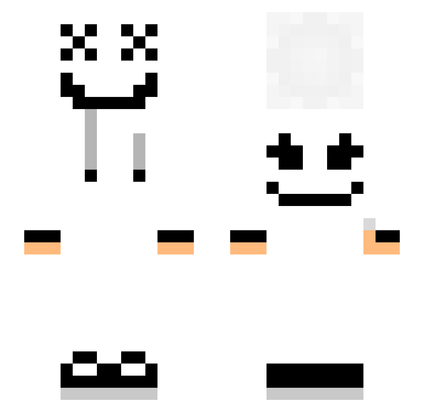 MoD256 Minecraft skin, front and back view