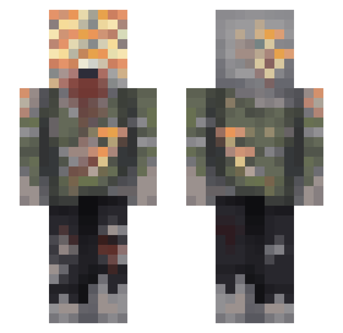 VeryTinyWhales Minecraft skin, front and back view