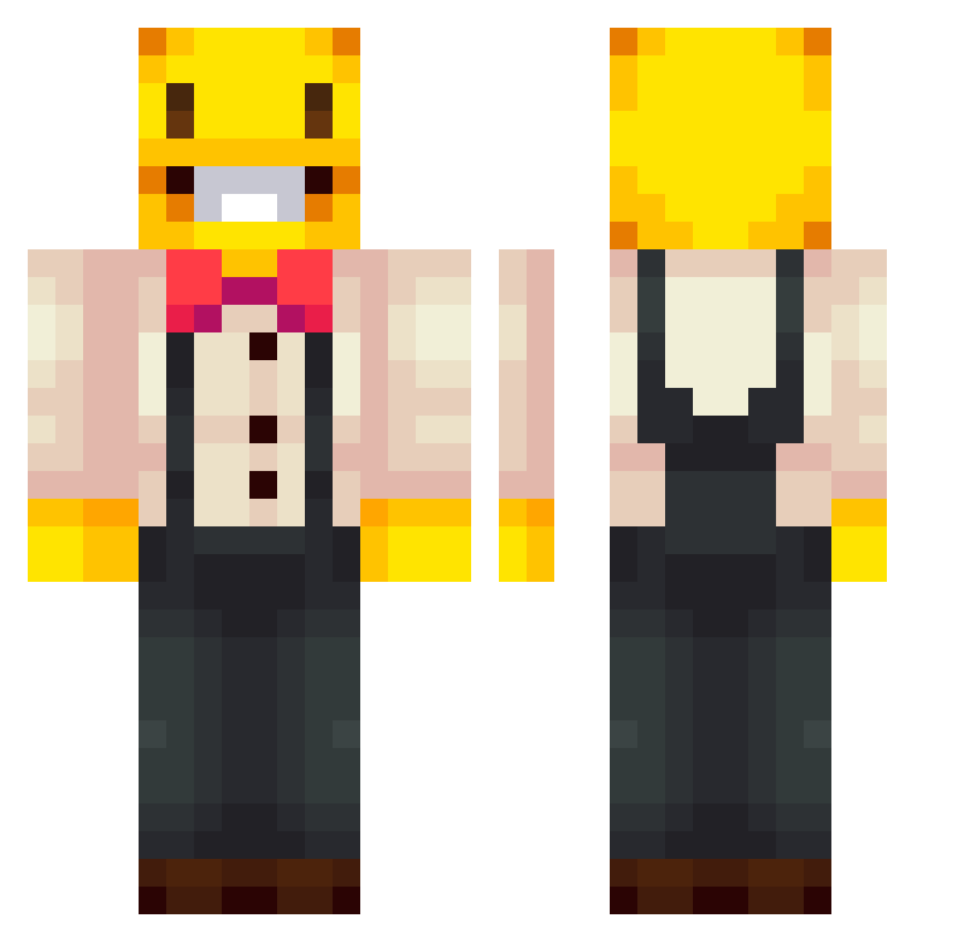Boh222 Minecraft skin, front and back view