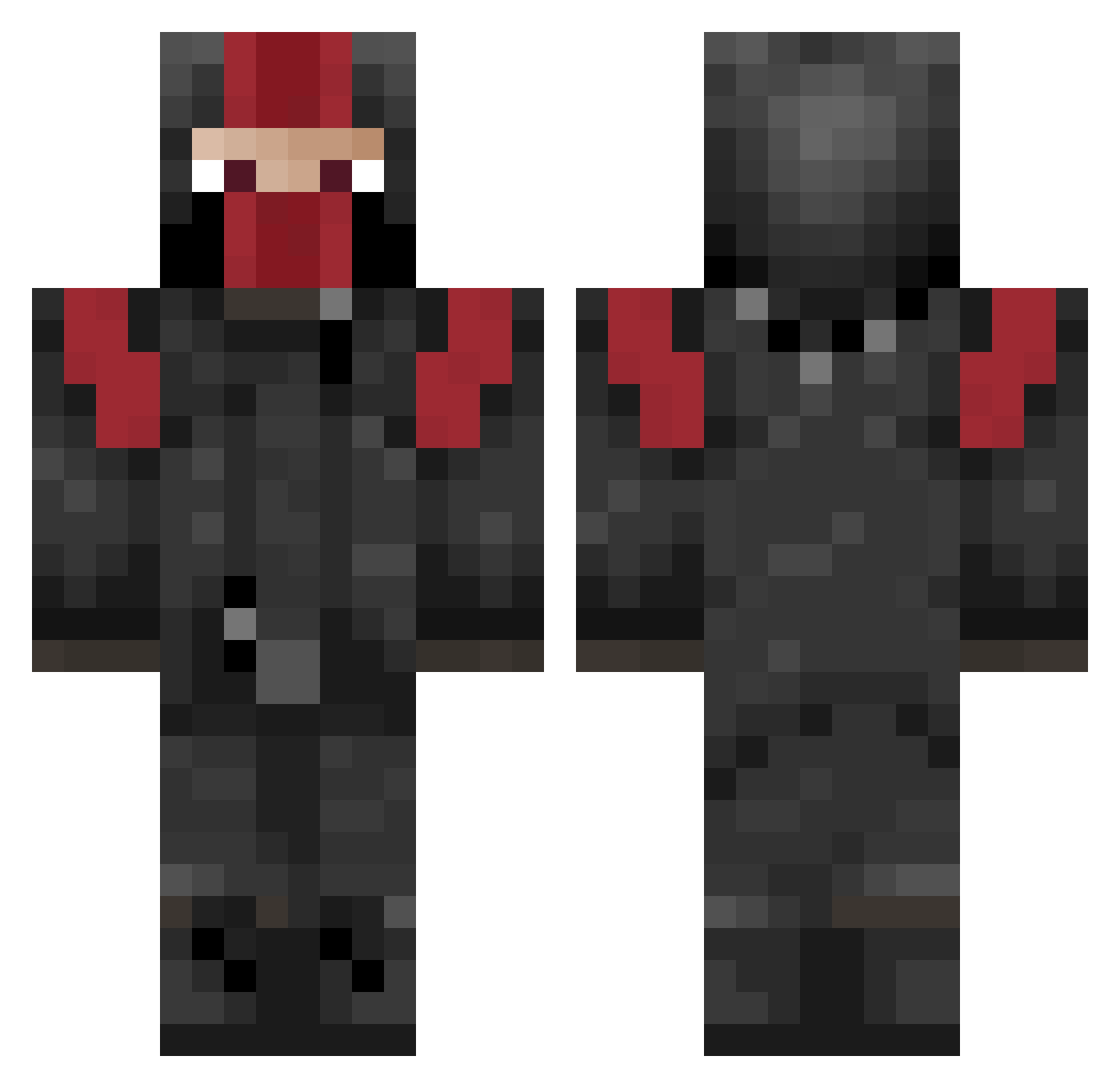 Slimzzy Minecraft skin, front and back view