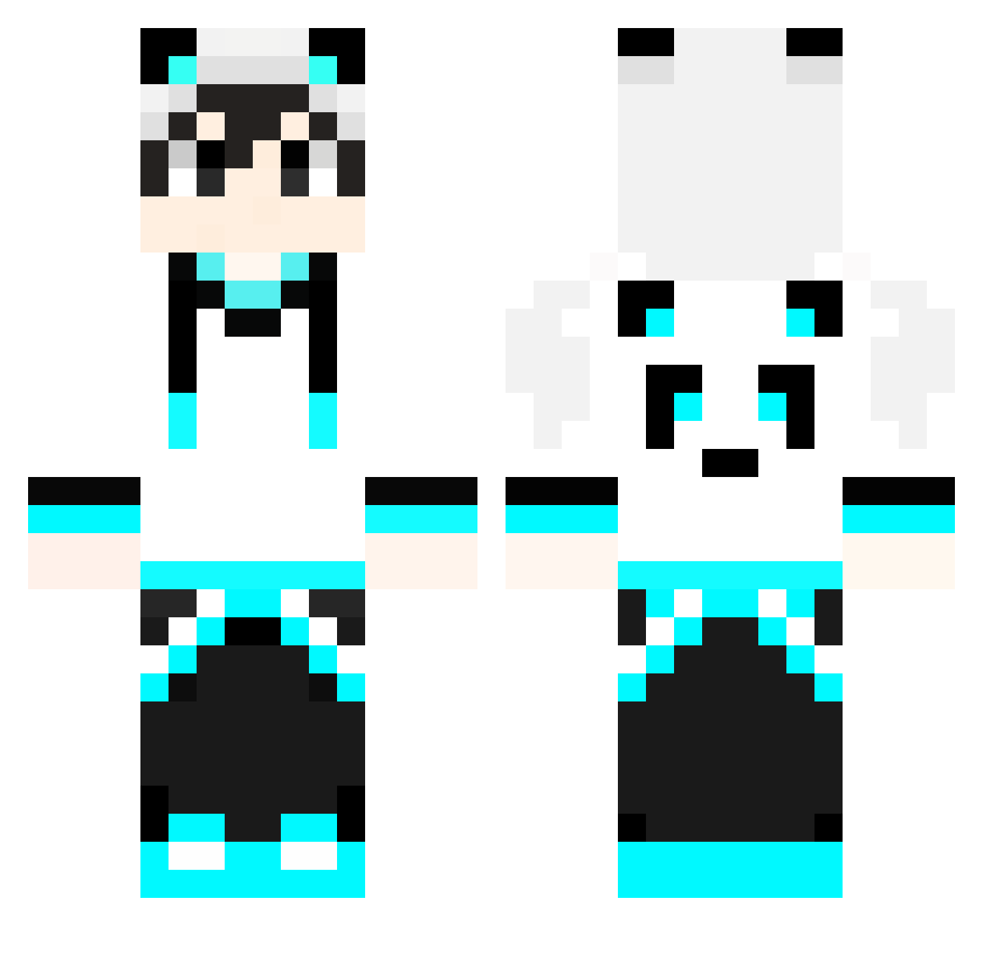 Xiaohangg Minecraft skin, front and back view