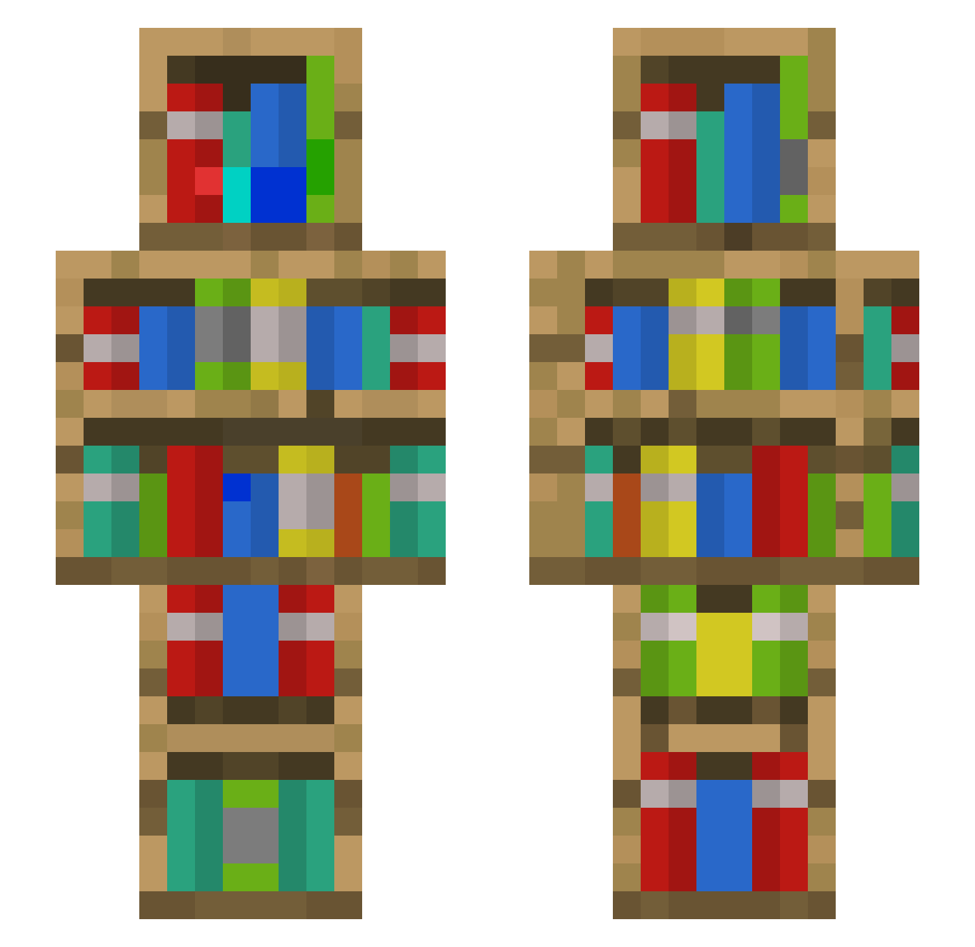 Diorite_YT420 Minecraft skin, front and back view
