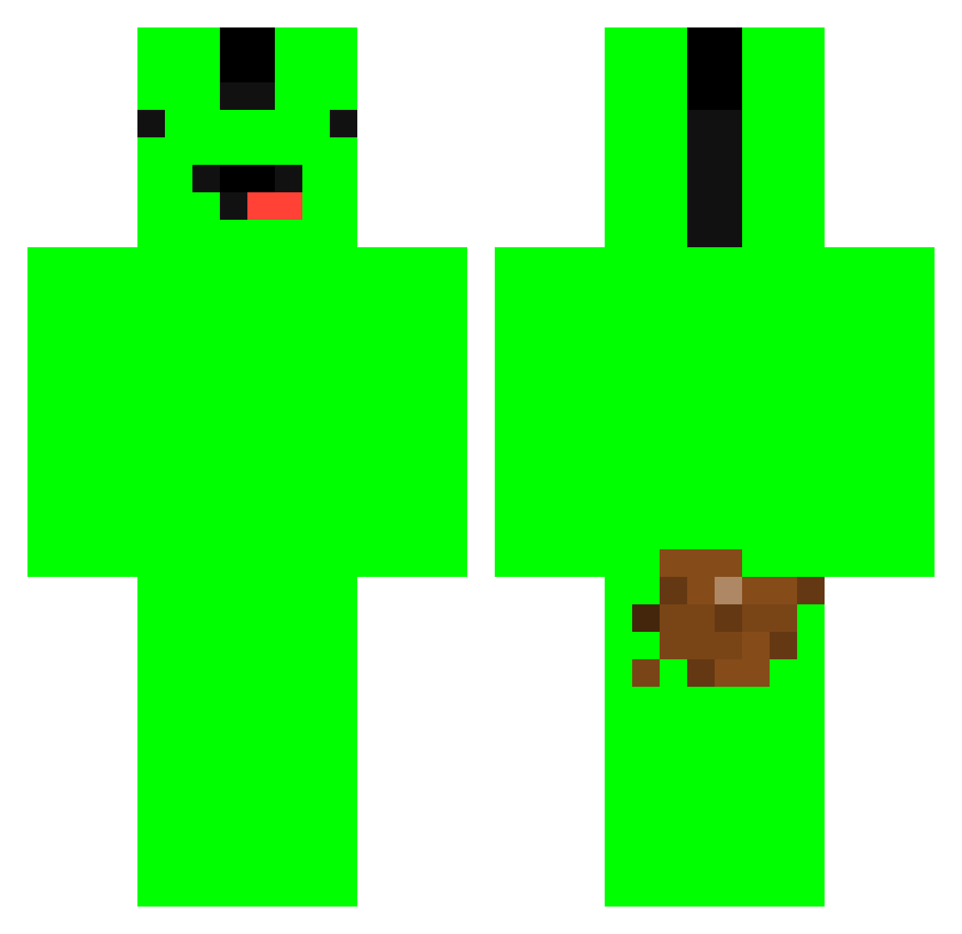 Blundus Minecraft skin, front and back view