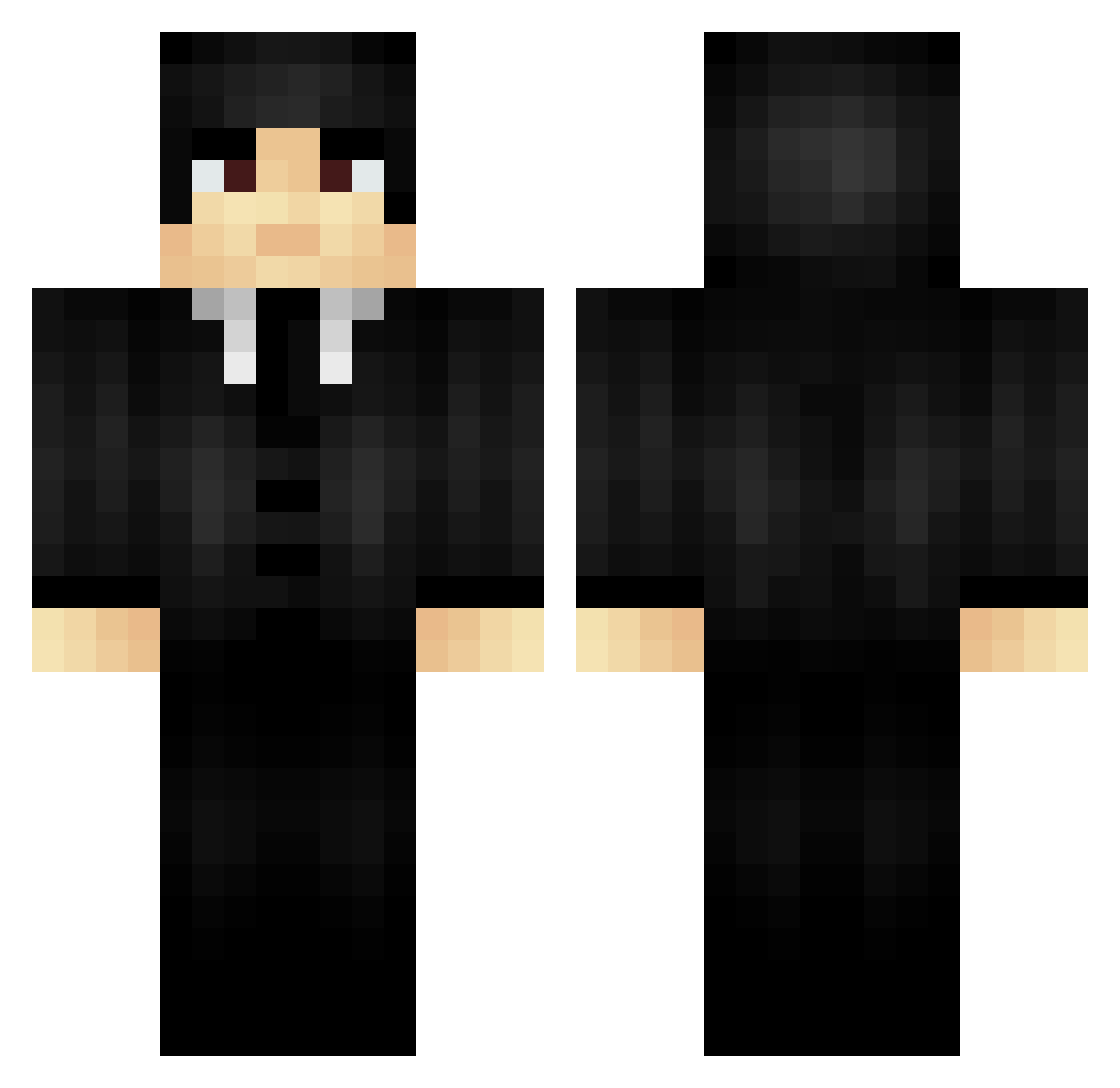 GhastT_T Minecraft skin, front and back view