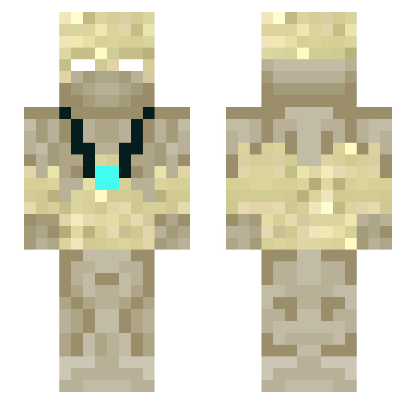 Apkallone Minecraft skin, front and back view