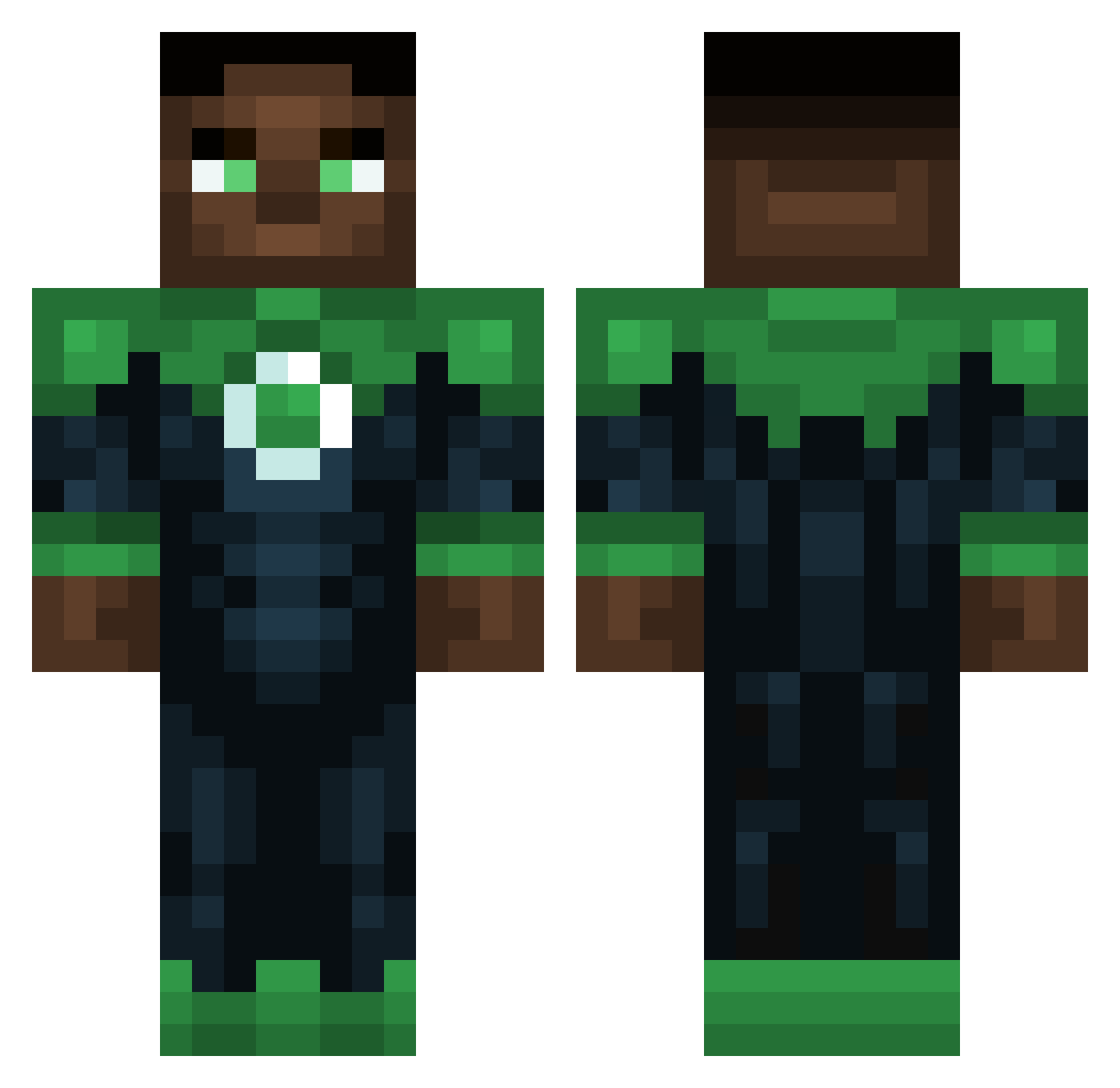 InfinitiveBow111 Minecraft skin, front and back view