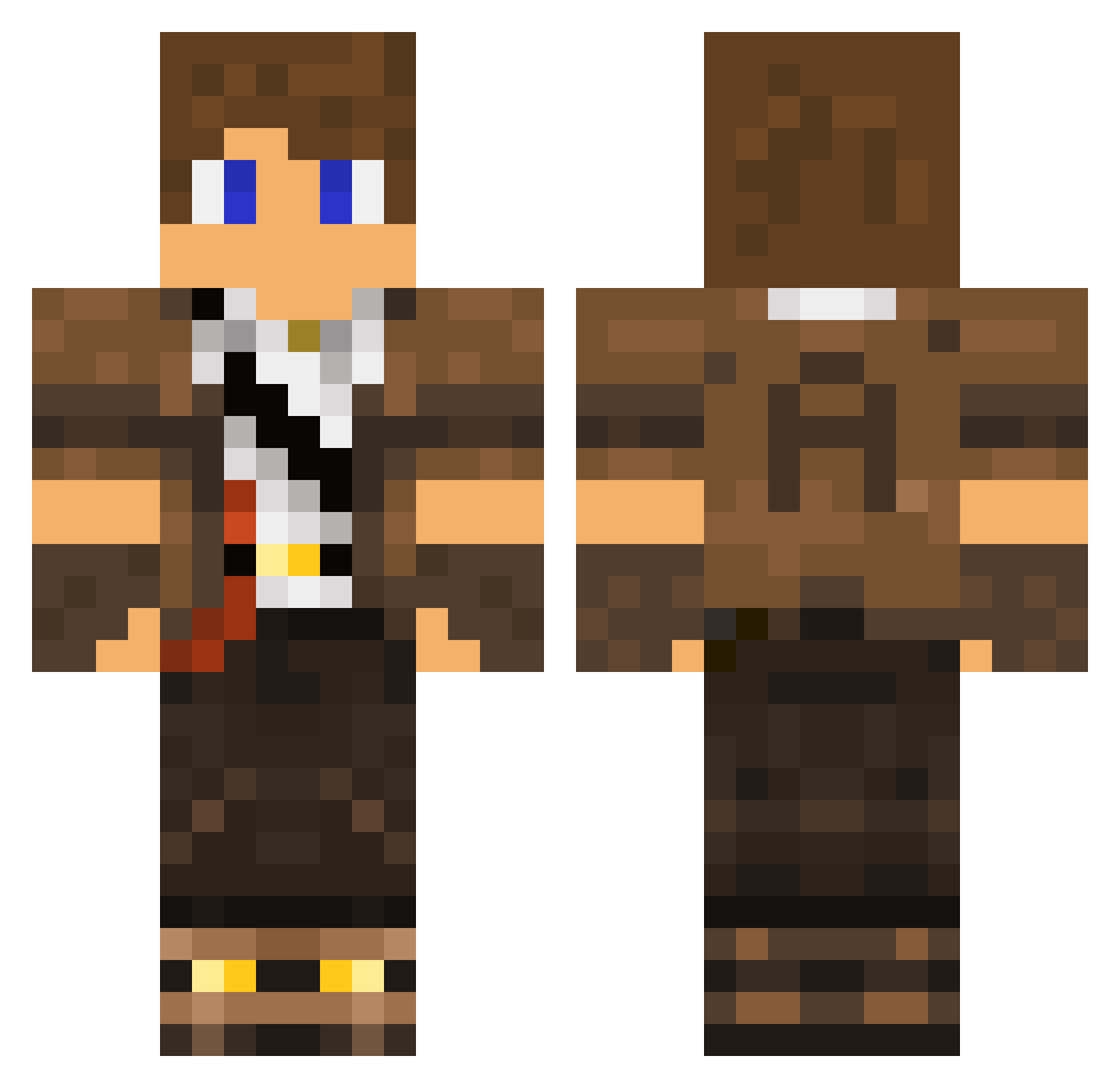 Artemio Minecraft skin, front and back view