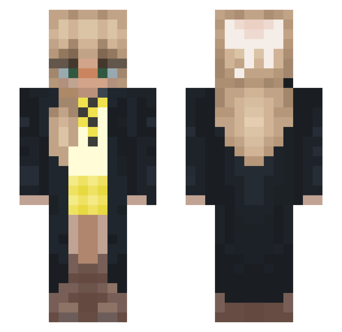 Honey13 Minecraft skin, front and back view