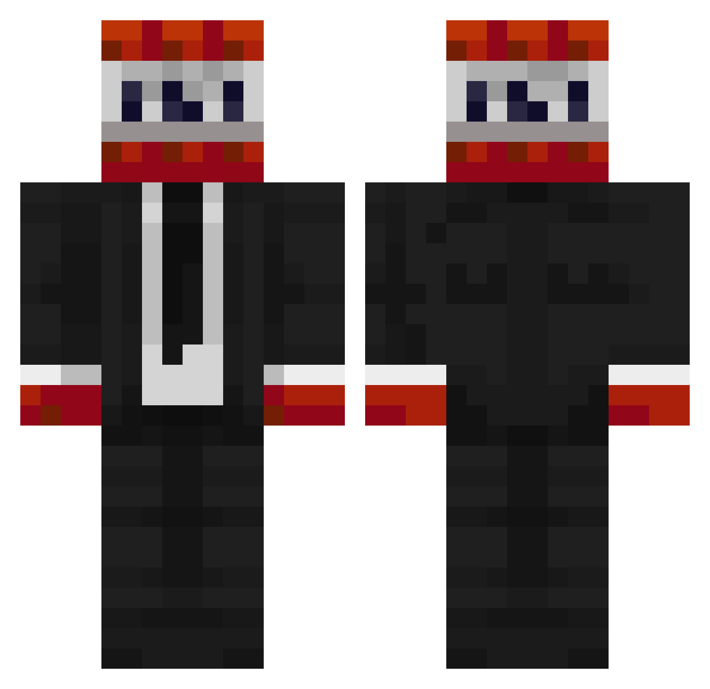 Nioniock Minecraft skin, front and back view