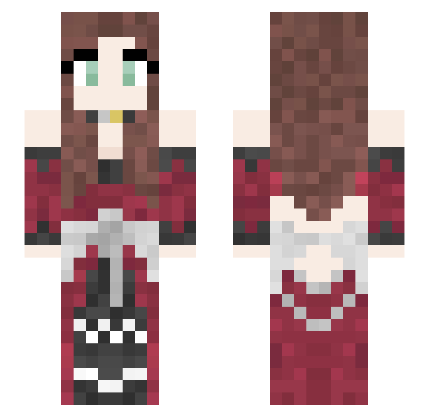 Gyrahine Minecraft skin, front and back view