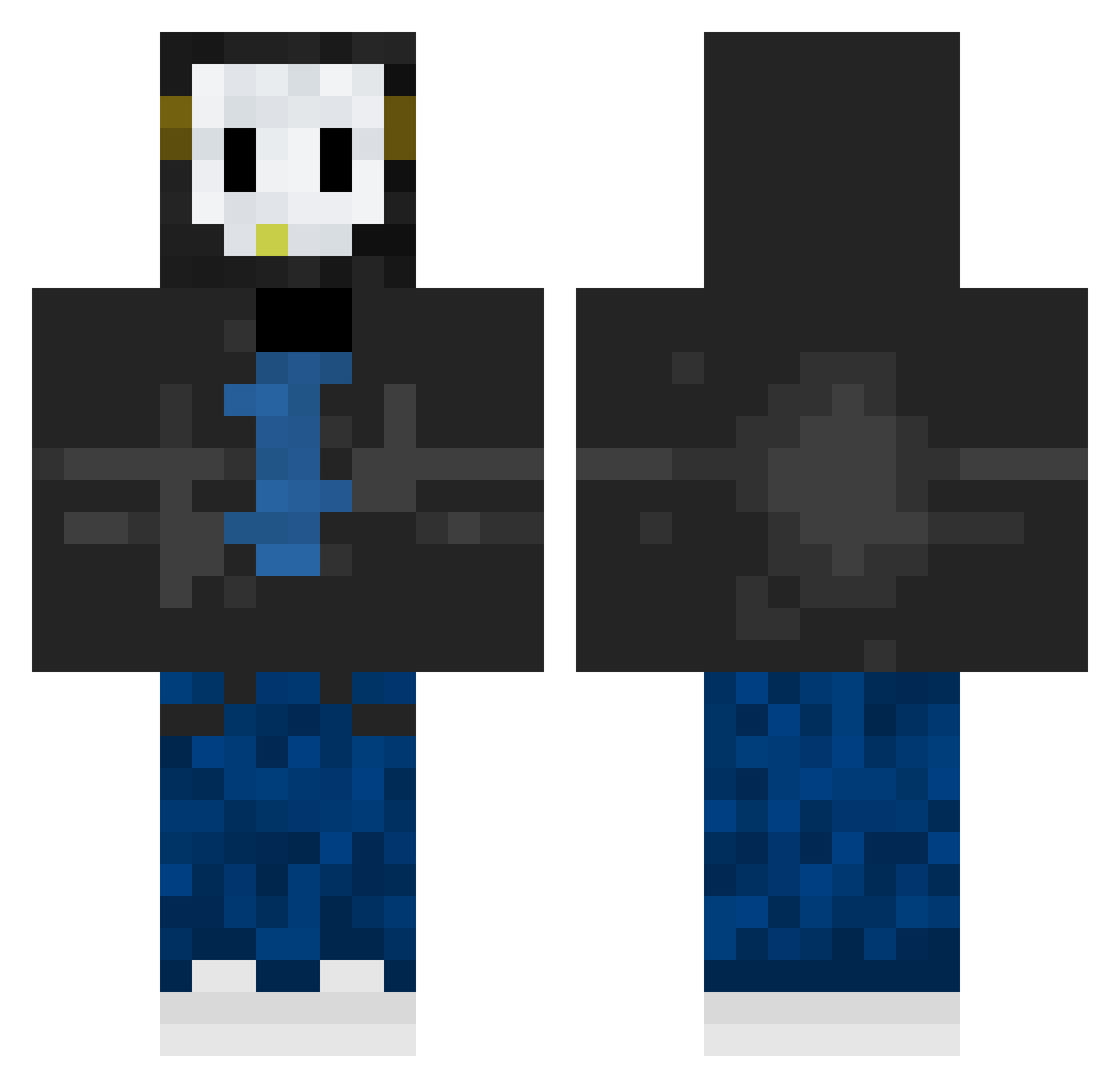 CaptainBoltYT Minecraft skin, front and back view