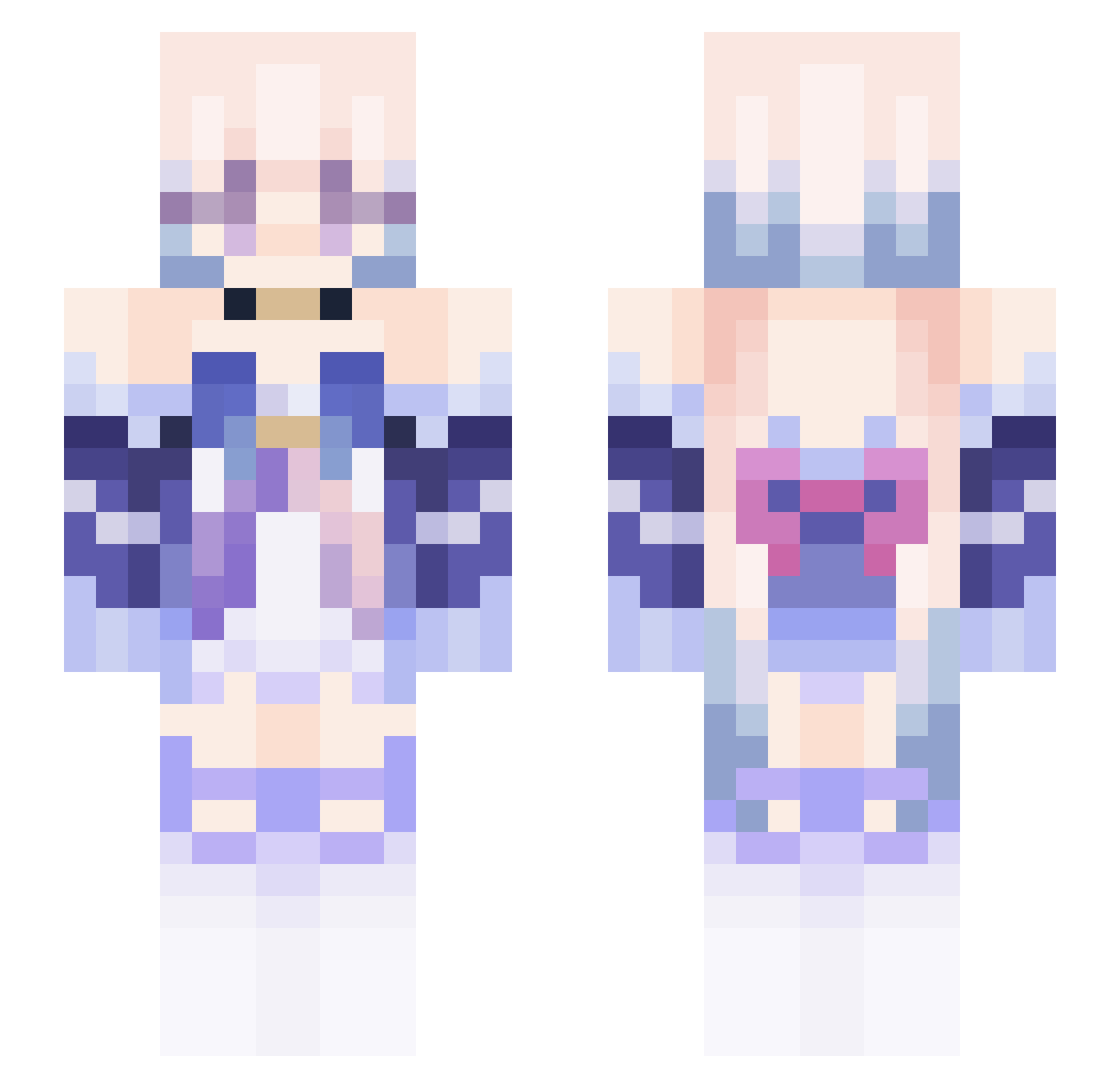 Runa110 Minecraft skin, front and back view