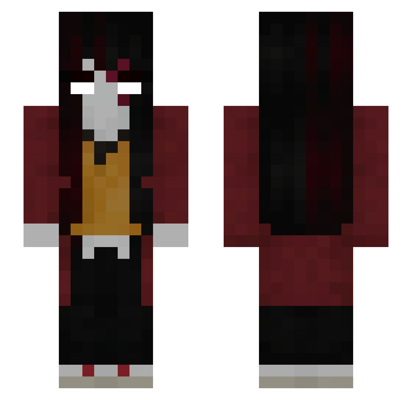 Newub Minecraft skin, front and back view