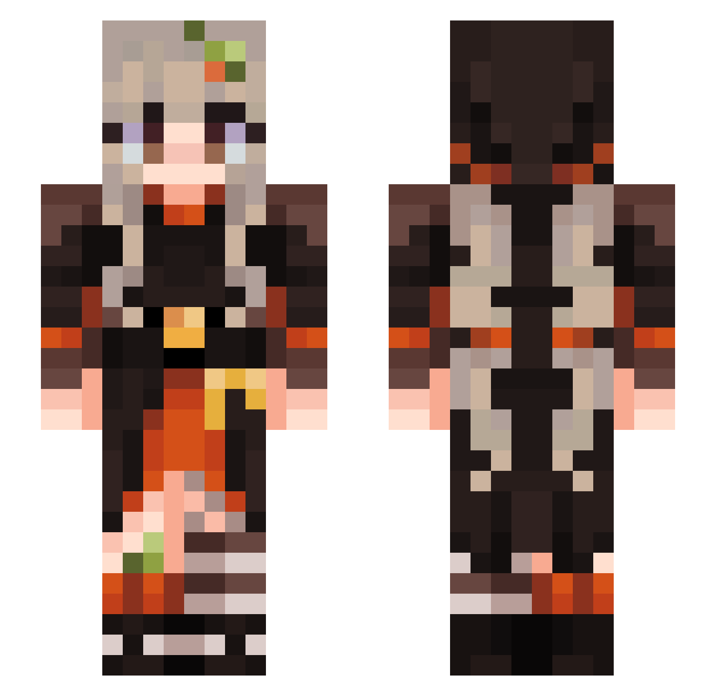 10Cookies Minecraft skin, front and back view