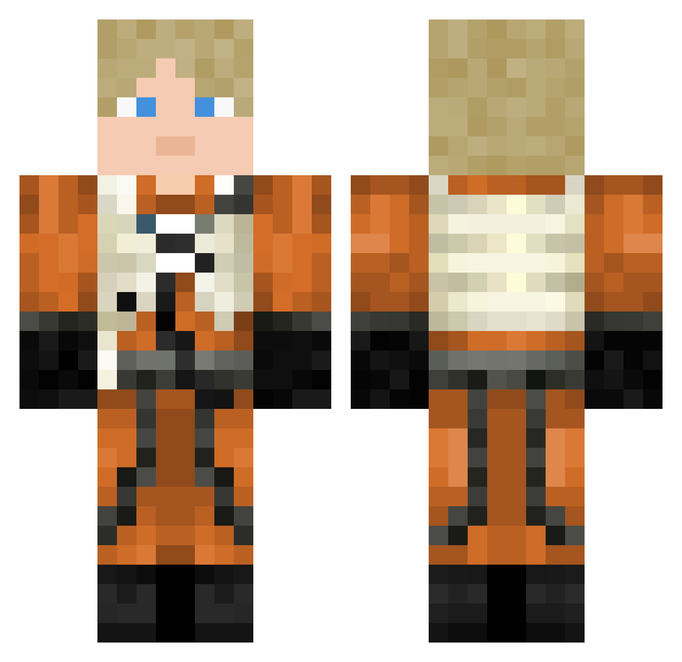 Nedamoli Minecraft skin, front and back view