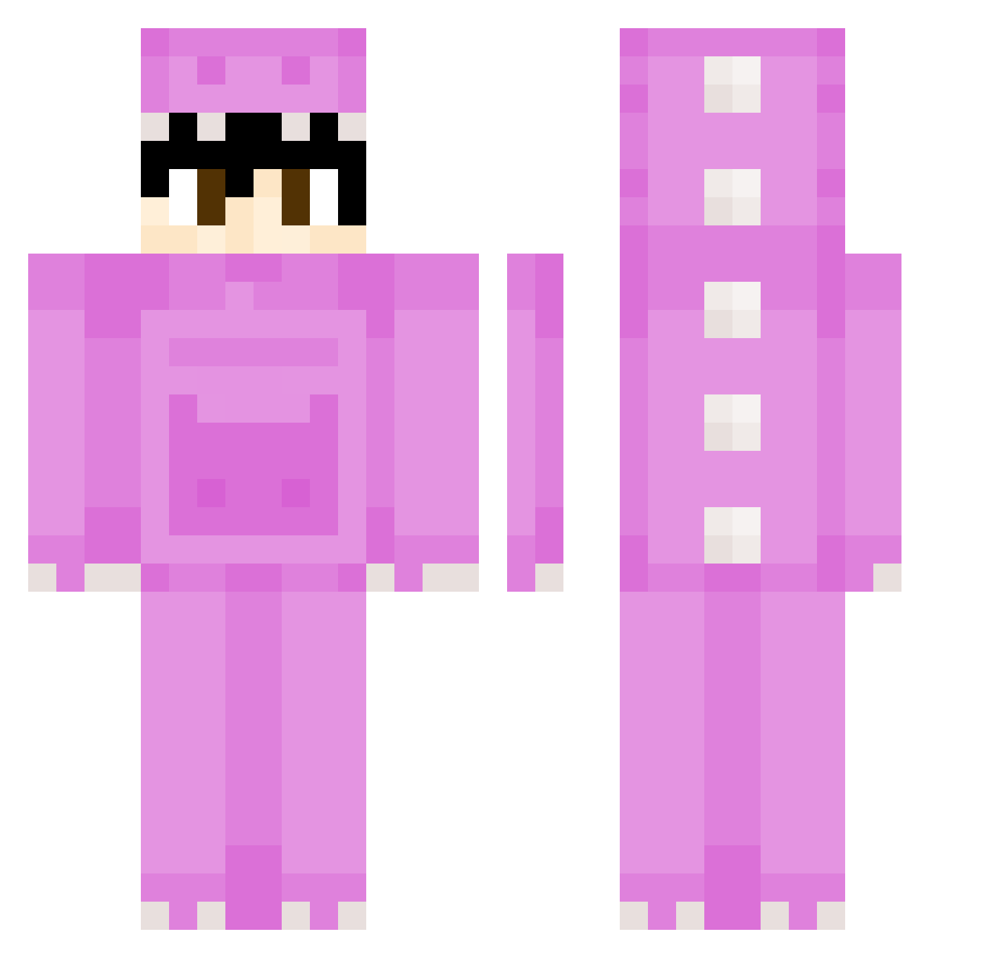 HeyOiIGotTism Minecraft skin, front and back view