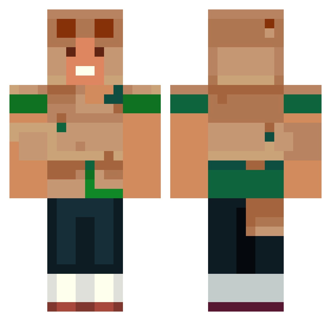 Cardboard_Friend Minecraft skin, front and back view