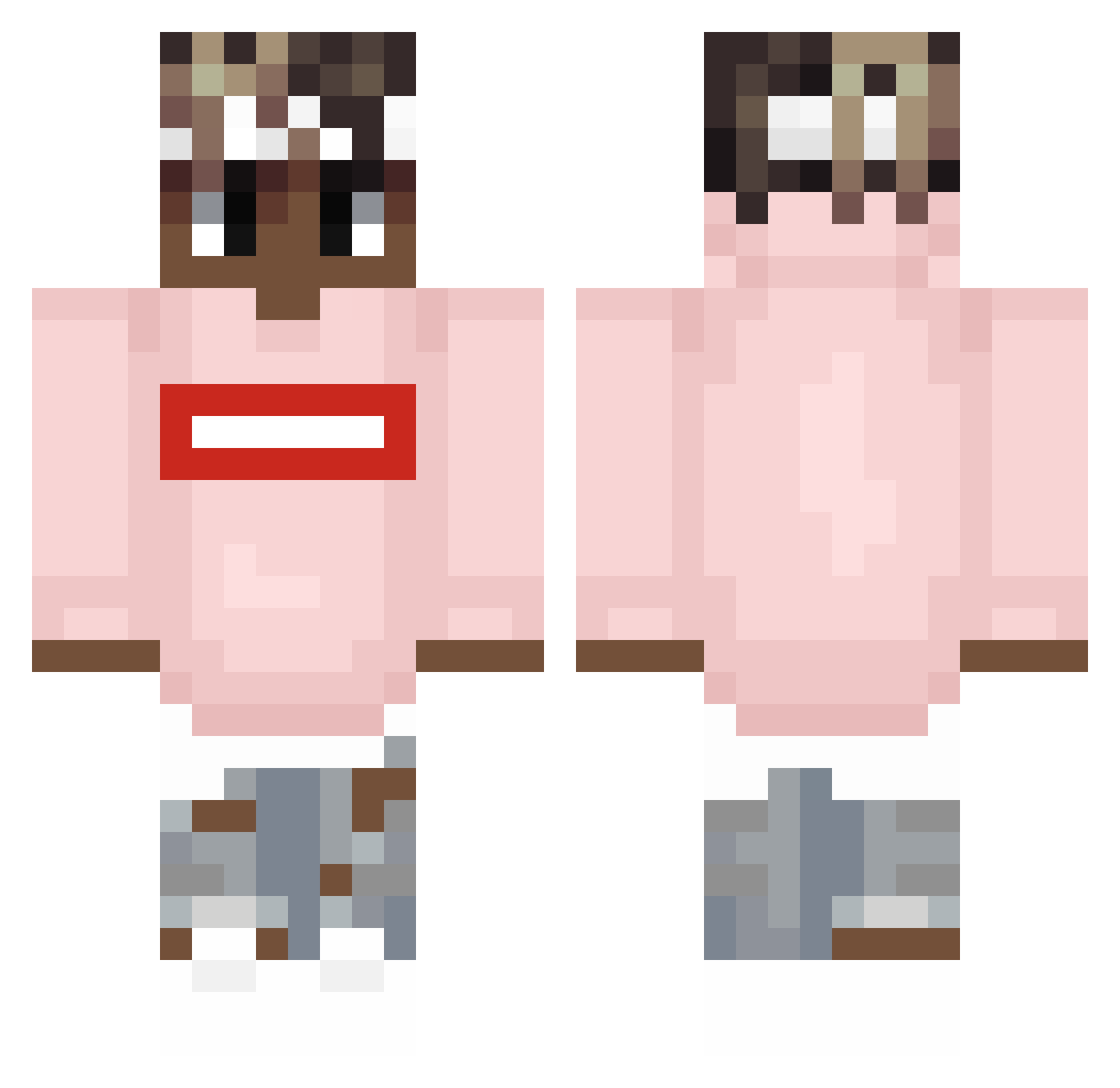 Damcio1337 Minecraft skin, front and back view