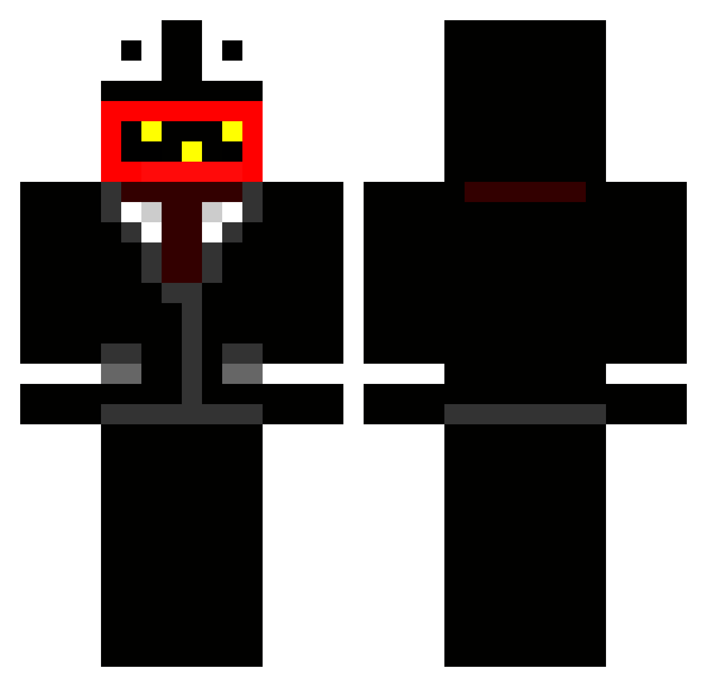 Slowpokes Minecraft skin, front and back view